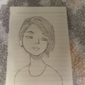 A drawing of a girl